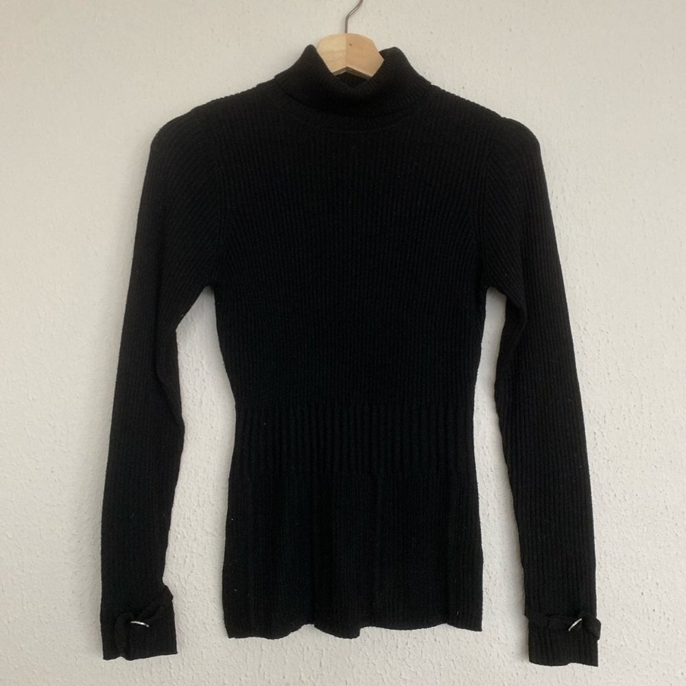 (Red) Black Turtleneck Sweater